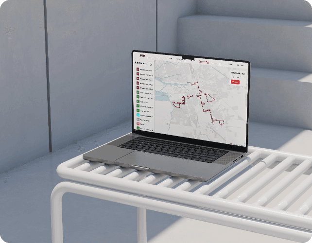 Screenshot of the real-time map interface