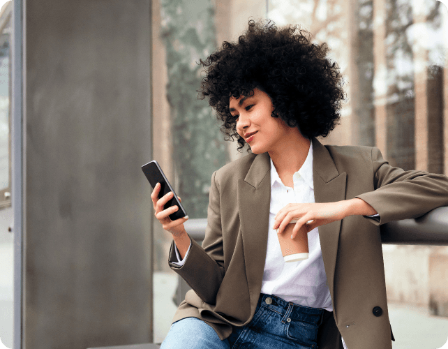 Interface showing text bus service